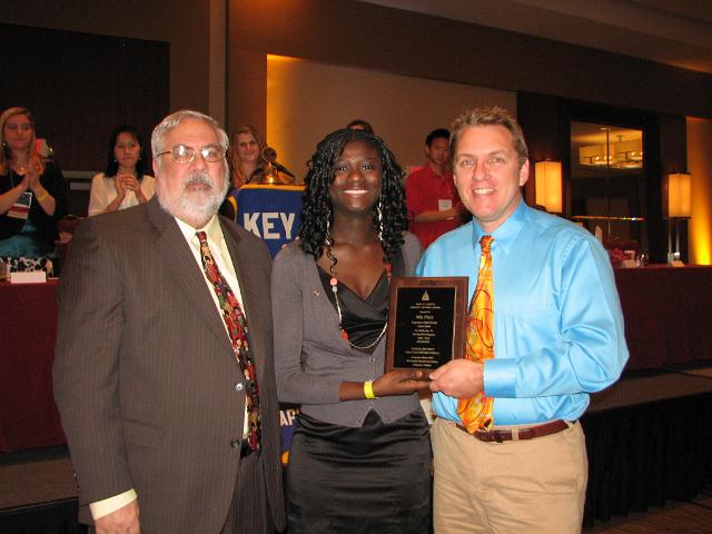 IMG_6863.JPG - The 2009-2010 Dale Larson Outstanding Faculty Advisor Award to Mic Platt, Poquoson High School.  Boy, was he surprised!  I guess he thought no one was watching!  Congratulations!