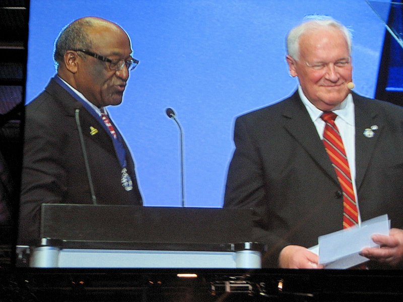 IMG_2970.jpg - Each candidate draws a Kiwanis question from President Sly.  Ed is first.