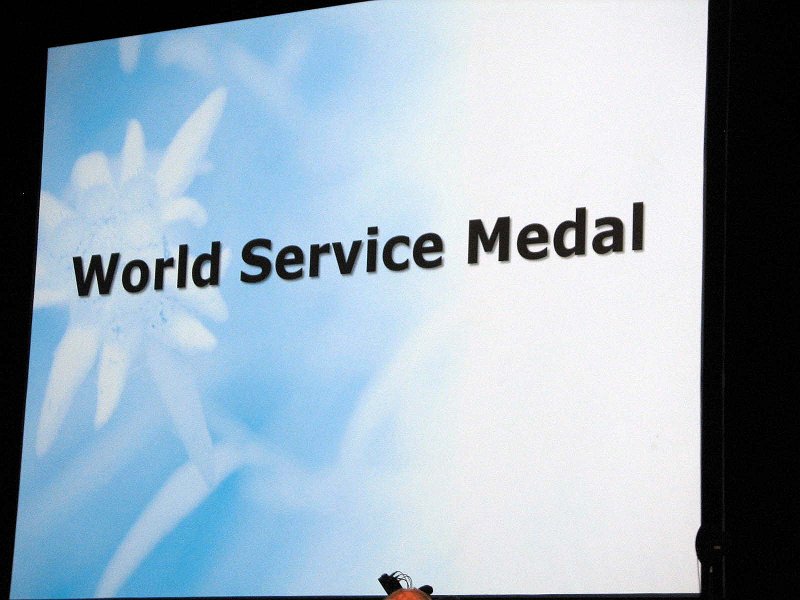 IMG_3150.jpg - For her work with children, she received the 2011 Kiwanis International World Service Medal.  She was delighted!