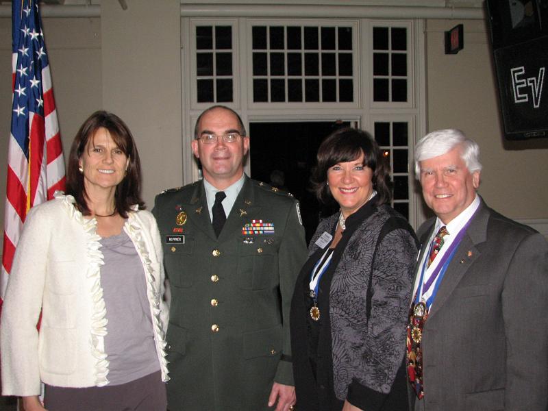 IMG_5943.JPG - Mary Heppner, COL Gray Heppner, Nancy Cressy and Past Governor Bob Cressy.  The Cressy’s assisted the Lynchburg club in supporting the nomination for the Kiwanis International World Service Medal Award for 2009.