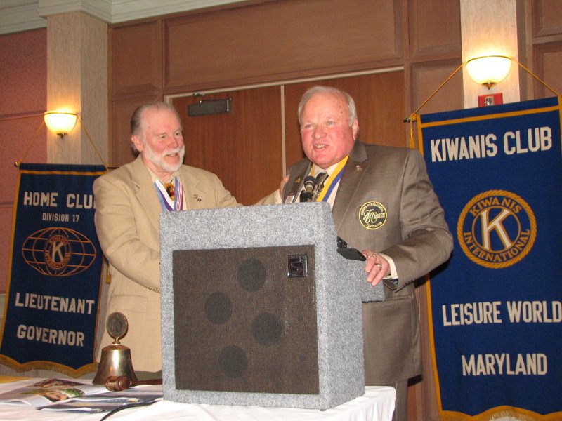 IMG_0321.JPG - Special recognition was also given Past Governor John Tyner for his support of the Kiwanis International Foundation with multiple charitable contributions to the George F. Hixon program.  John has given $37,000 over the years !  It was announced also that John will head up the drive in Capital District for the KIF “Eliminate Tetanus in Newborns” by the KIF immunization program.