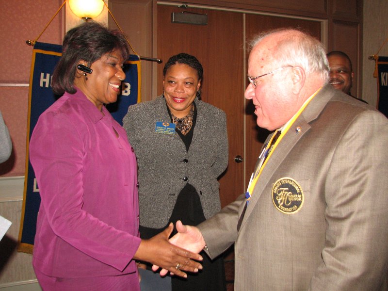 IMG_0327.JPG - Governor Tom congratulates Rockville Kiwanis’ newest member Georgia Eaves.  Congratulations and Thanks !