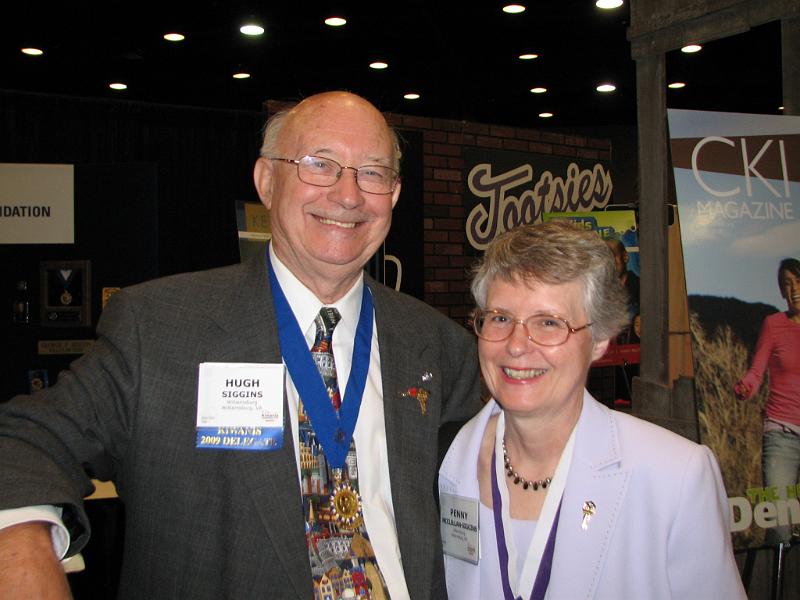 IMG_3652.JPG - CDK’s Kiwanis International Foundation Trustee Hugh Siggins and Penny in the exhibit hall.  Hugh will be elected the KIF Treasurer for 2009-2010 and will later become the KIF President!  Congratulations!  Hugh is a past governor from Pennsylvania, but he’s Capital’s now.  Another feather for Capital District!
