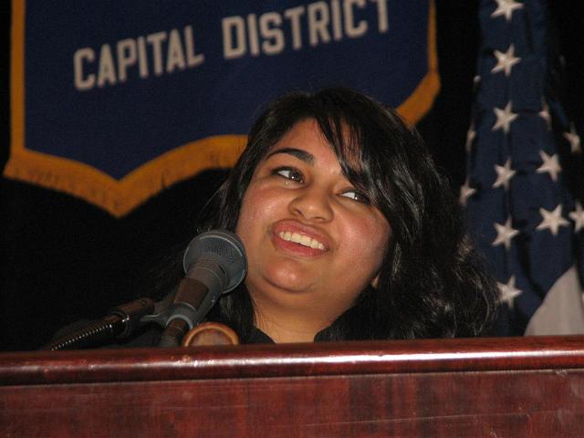 IMG_6385.JPG - On Saturday, after the Kiwanis Family breakfast the opening session included remarks by CKI Governor AvantiKollaram of CKI at Virginia Commonwealth University, then by Immediate Past Kiwanis Governor Tom Ganse.