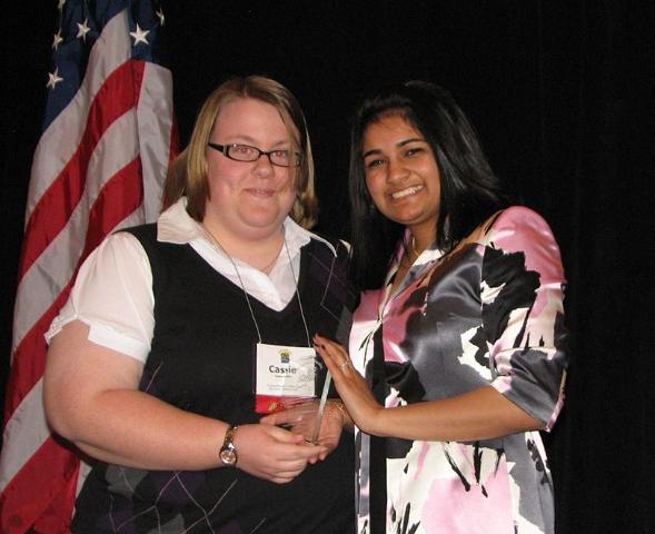 IMG_6434.JPG - At the Leadership Luncheon a number of awards were given by CKI and Kiwanis.  CKI leadership awarded the “Distinguished CKI Club Non-Traditional Officer Awards” by Governor Avanti.   Cassie Allison, Virginia Wesleyan College, is the club PR chair.  Well done!