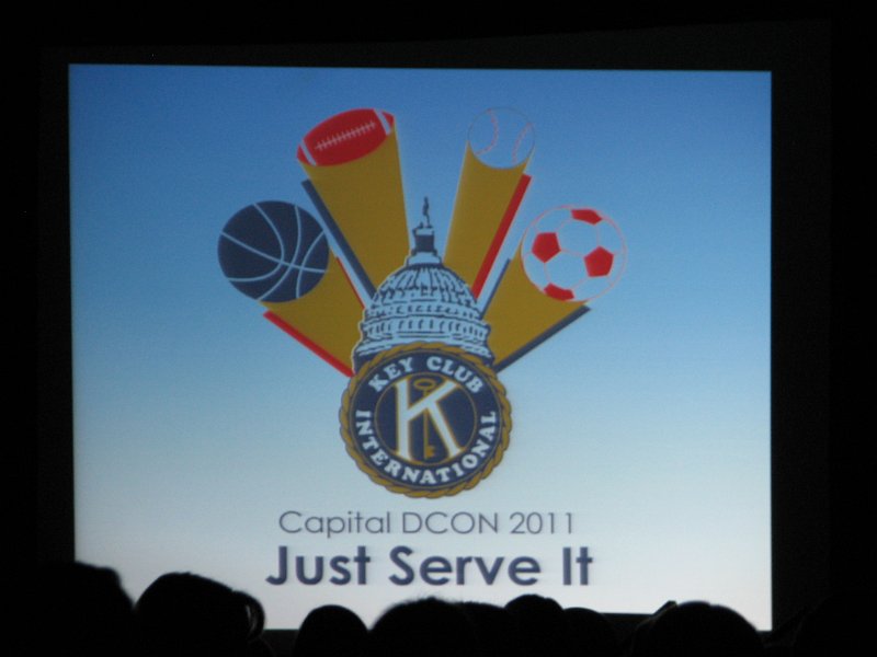 IMG_0648.JPG - Capital District Key Club District Convention 2011:  “Just Serve It”.    This is the logo of the 62nd Annual Leadership Conference held at the Hyatt Regency Crystal City, Arlington, Virginia, March 25-27, 2011.  Key Club International: A Kiwanis Family Member