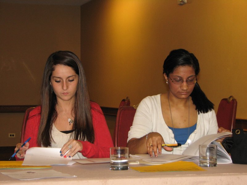 IMG_0747.JPG - Caucus sessions where moderated.  In Division 17 (I could not go to all and all candidates came to each so it worked) District Secretary Michelle Haney and Division 17 LG Trite Soni conscientiously keep the time and the rules with Kiwanian Bill Hand, former Key