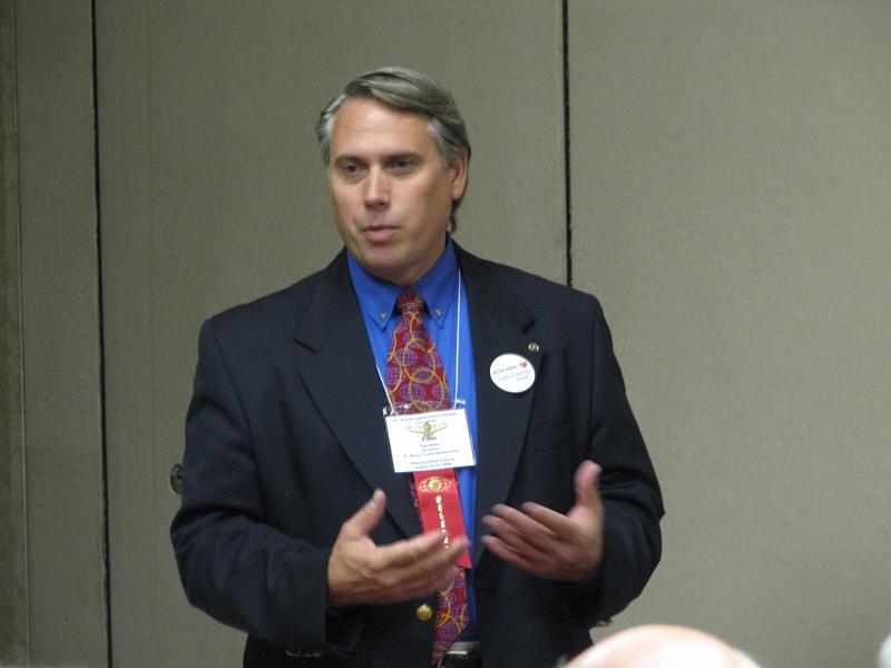 IMG_4435.JPG - Twenty training session with the Green, Blue, Yellow Red and Orange ‘Brick Road’ formats were presented Saturday.  Governor Tom addressed a standing room only session for club presidents and Lieutenant Governors.  Good Q & A.