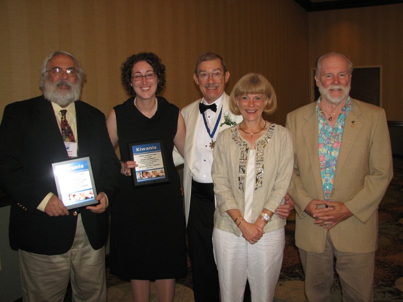 IMG_1953.JPG - District Committee Chairs recognized by Governor: (L to R) Joe Stankus, Key Club Administrator; Nicole McDermott, Key Leader Chair; Don Dudey, Governor; Carla Morin, New Club Building Chair; John Tyner, TAG Team Chair.