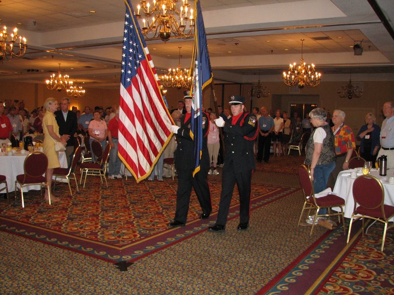 IMG_5088b.JPG - Color Guard presents the colors at Saturday's Opening Breakfast.