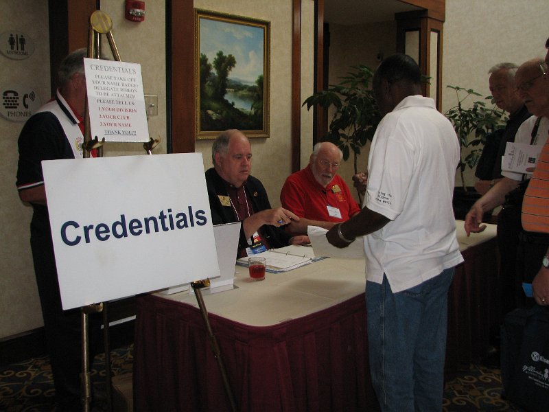 IMG_5109.JPG - Each club should send three delegates to the DCON. They must certify their credentials through the Credentials desk, PG Charlie Adams Chair and PG Lloyd Enoch committee member. Also all Kiwanians and guests must register to participate in the convention. P.S. Don’t you just love these acronyms?