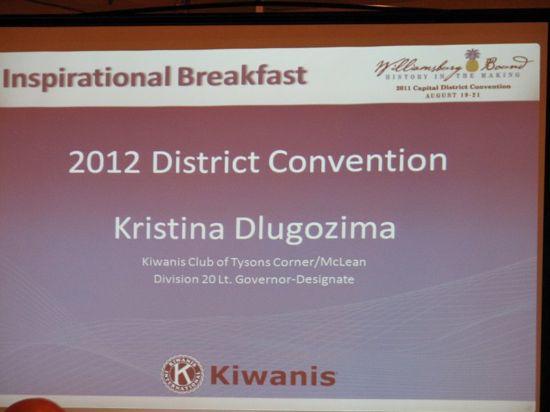 IMG_5285.JPG - Next year’s 2012 District Convention was announced by Kristina Dlugozima as being in Reston, Virginia, in August of course. Great place.
